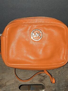 Michael Kors Orange Pebbled Leather Crossbody